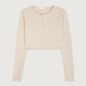 Oak and Fort Crop Long Sleeve Top
